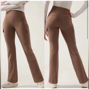 Athleta Delancey Straight Cargo Pants Rustic Beige Size XL